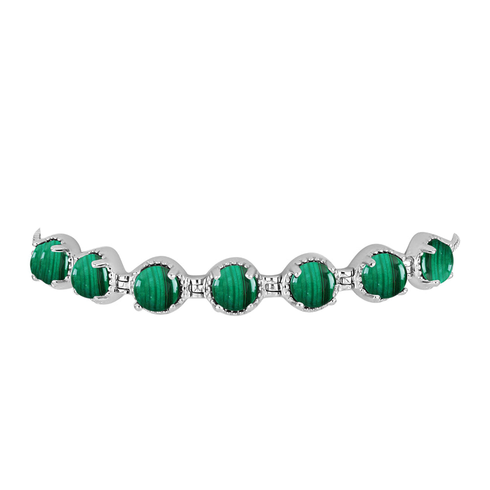 Silberarmband mit Malachit 2 