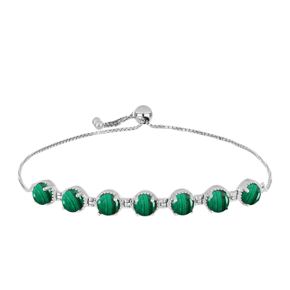 Silberarmband mit Malachit 1 