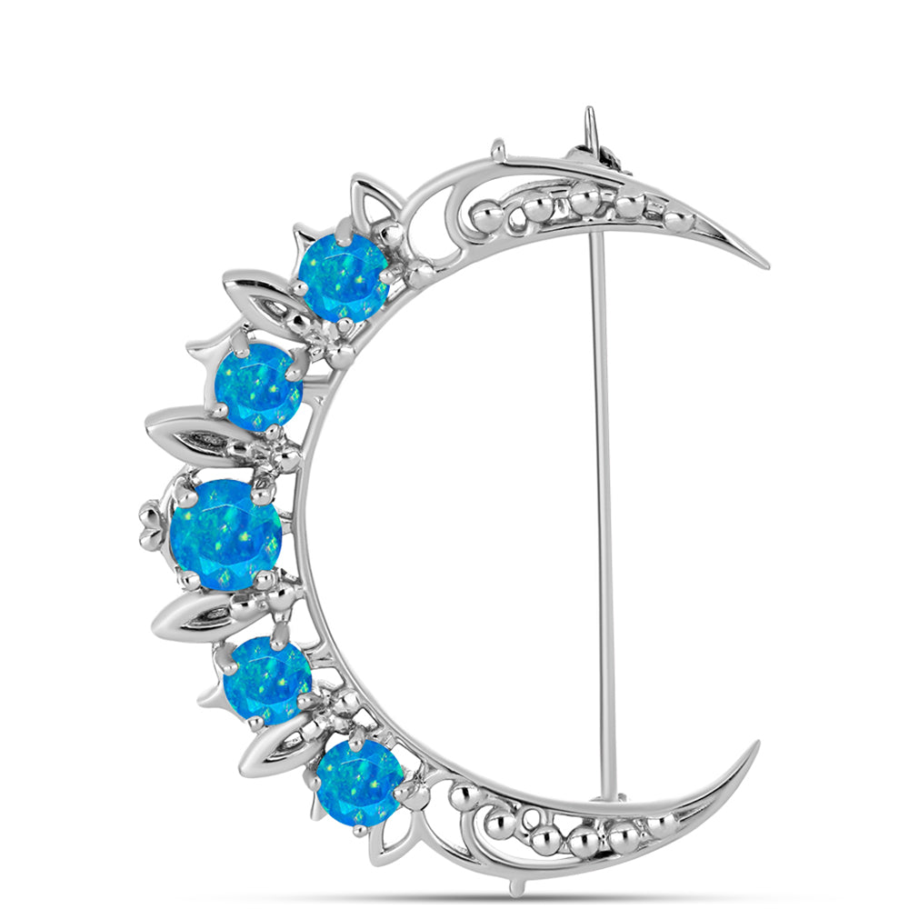 Silberbrosche mit äthiopischem Paraiba-Blauopal 1 