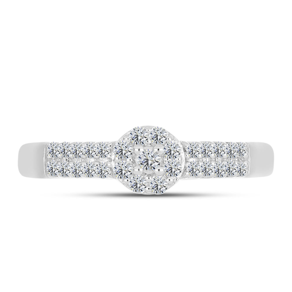 Silberring mit weißem Diamant 1 