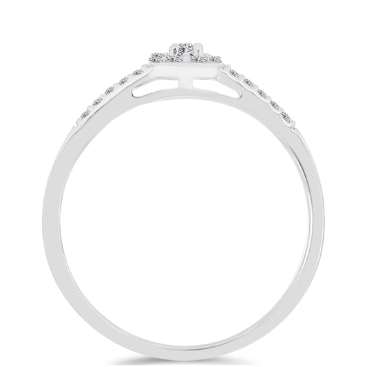 Silberring mit weißem Diamant