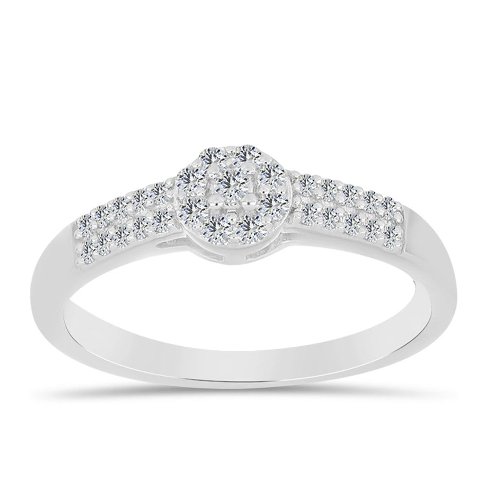 Silberring mit weißem Diamant