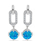 Silberohrringe mit äthiopischem Paraiba-Blauopal und weißem Topas