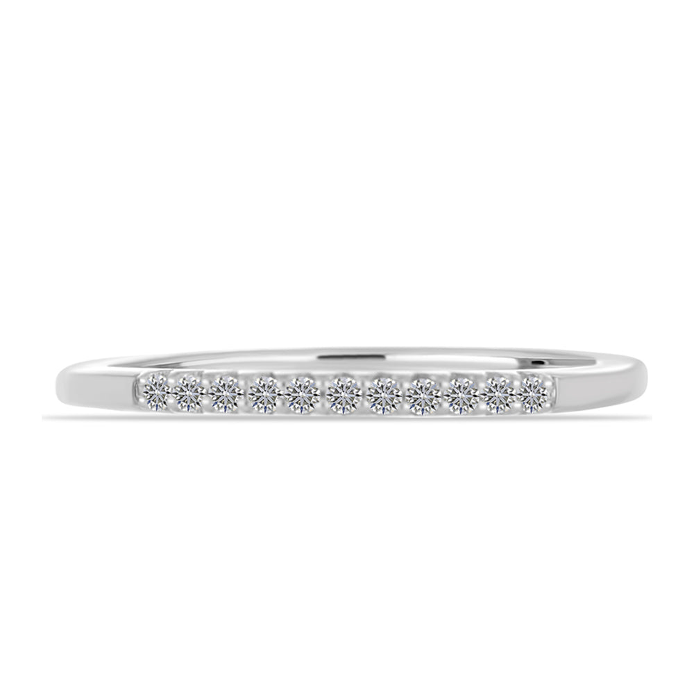 Silberring mit weißem Diamant