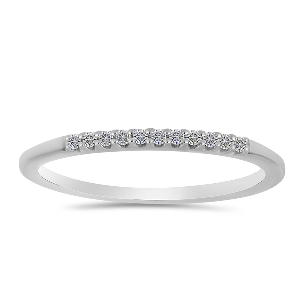 Silberring mit weißem Diamant 3 