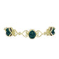 Goldplattiertes Silberarmband mit grüner Druse