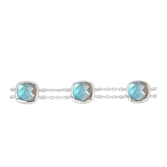 Silberarmband mit Labradorit aus Gullgruvene