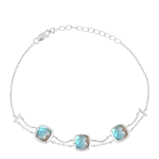 Silberarmband mit Labradorit aus Gullgruvene