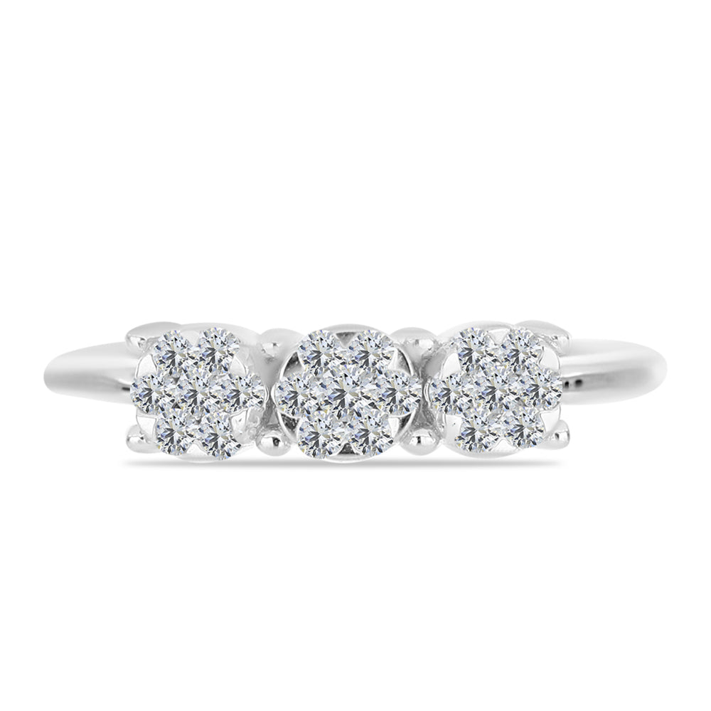 Silberring mit weißem Diamant 1 
