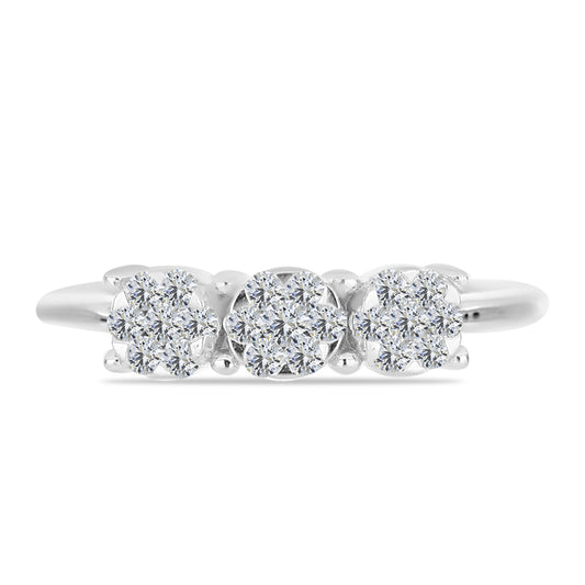 Silberring mit weißem Diamant