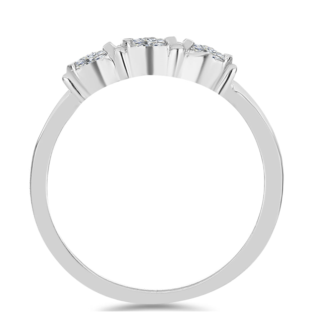 Silberring mit weißem Diamant 2 