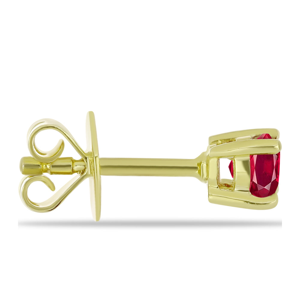 Goldplattierte Silberohrringe mit Rubin aus Madagaskar 2 