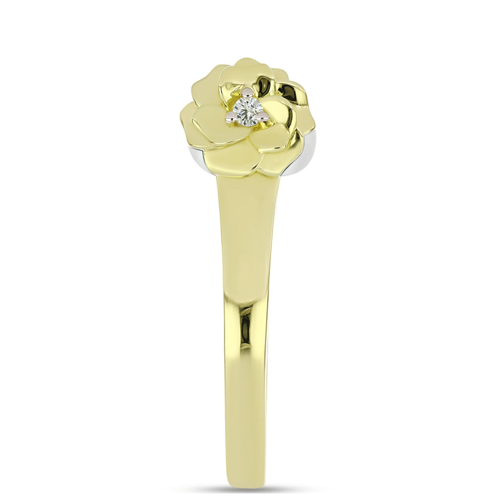 Goldplattierter Silberring mit weißer Süßwasserperle und weißem Topas 4 
