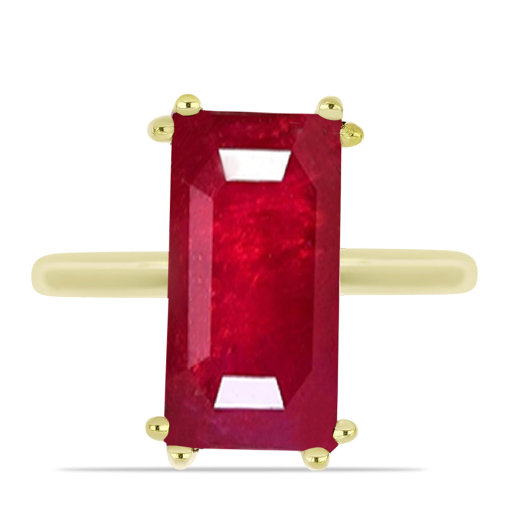 Goldplattierter Silberring mit Rubin aus Madagaskar