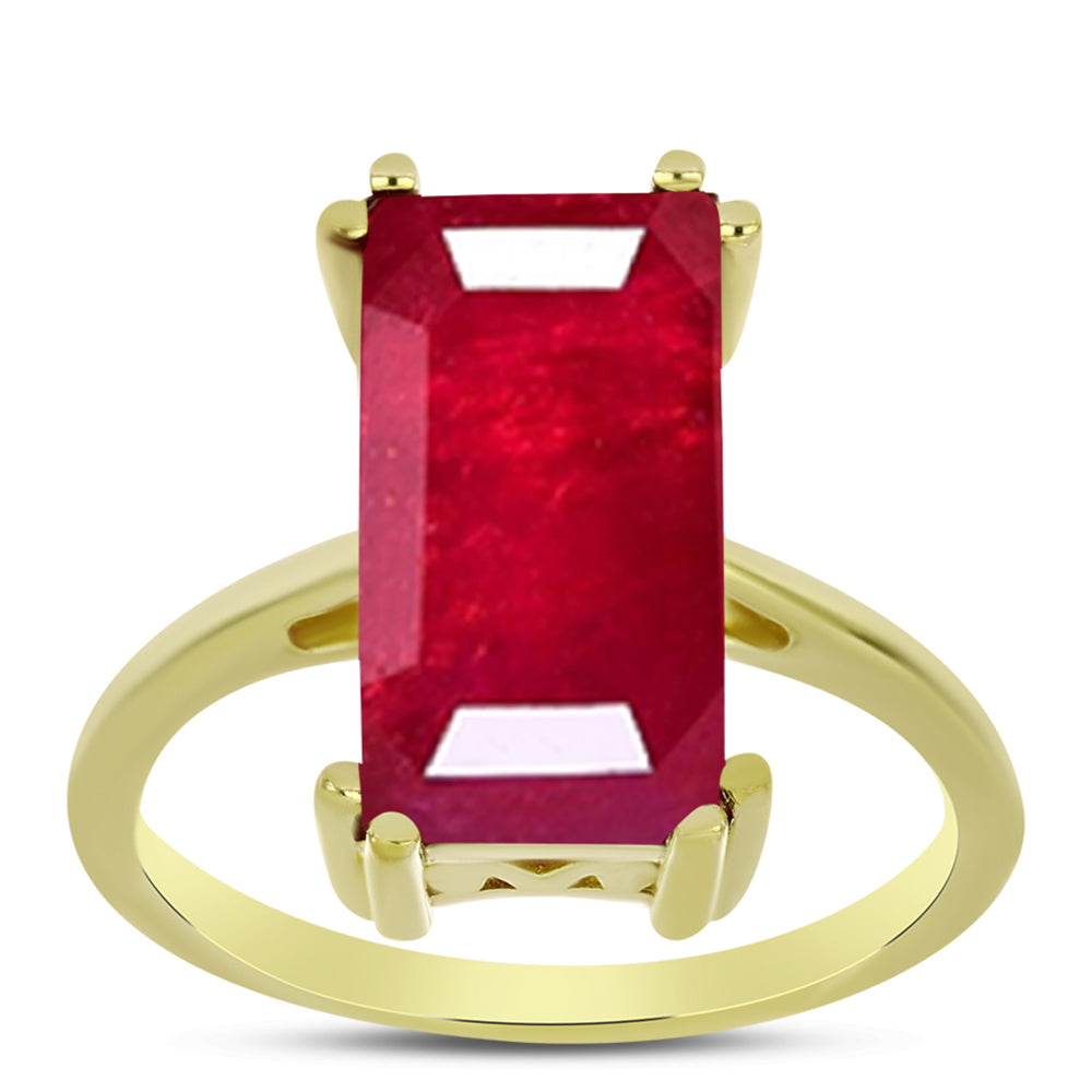 Goldplattierter Silberring mit Rubin aus Madagaskar