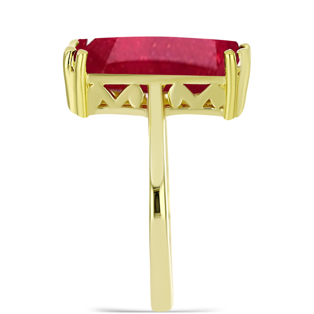 Goldplattierter Silberring mit Rubin aus Madagaskar 4 