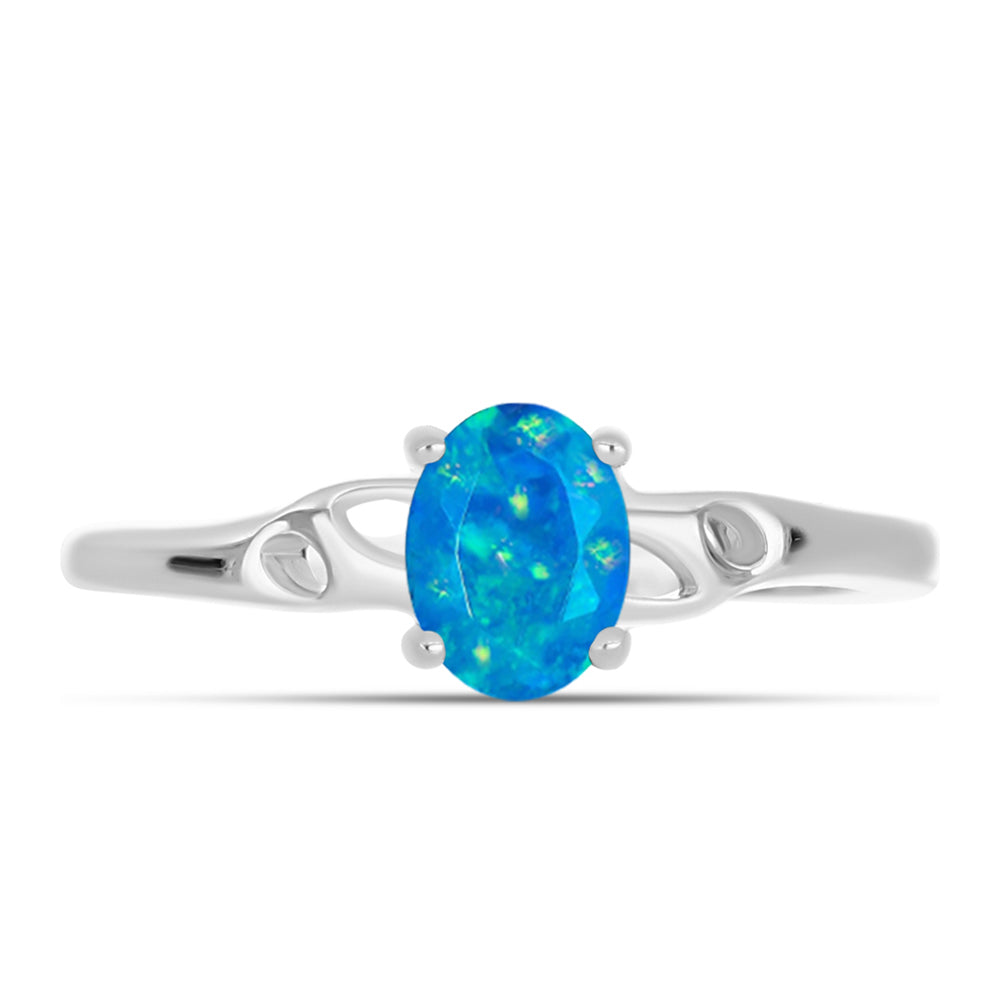 Silberring mit äthiopischem Paraiba-Blauopal 1 