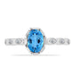 Silberring mit äthiopischem Paraiba-Blauopal und weißem Topas