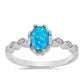 Silberring mit äthiopischem Paraiba-Blauopal und weißem Topas