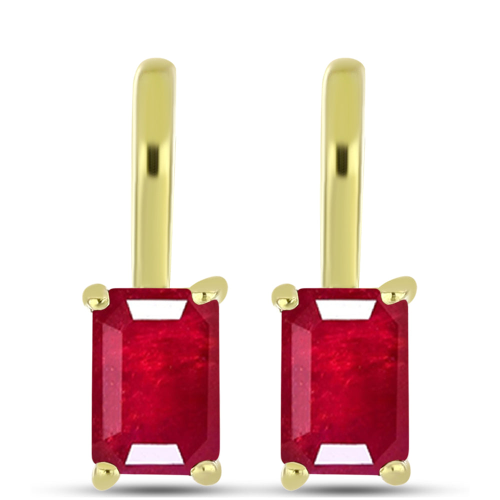 Goldplattierte Silberohrringe mit Rubin aus Madagaskar 1 