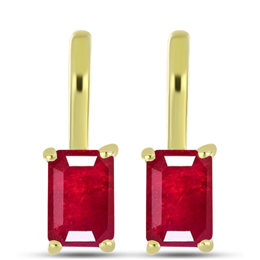 Goldplattierte Silberohrringe mit Rubin aus Madagaskar