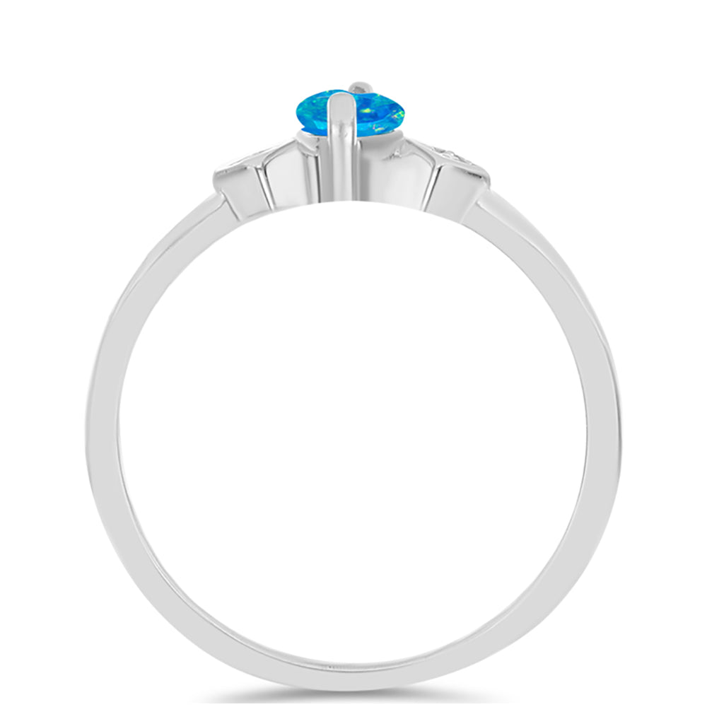 Silberring mit äthiopischem Paraiba-Blauopal und weißem Topas 2 