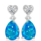 Silberohrringe mit äthiopischem Paraiba-Blauopal und weißem Topas