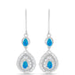 Silberohrringe mit äthiopischem Paraiba-Blauopal und weißem Topas