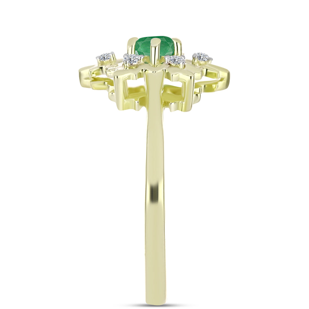 Goldplattierter Silberring mit brasilianischem Smaragd und weißem Topas 4 