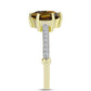 Goldplattierter Silberring mit Cognac-Quarz und weißem Topas