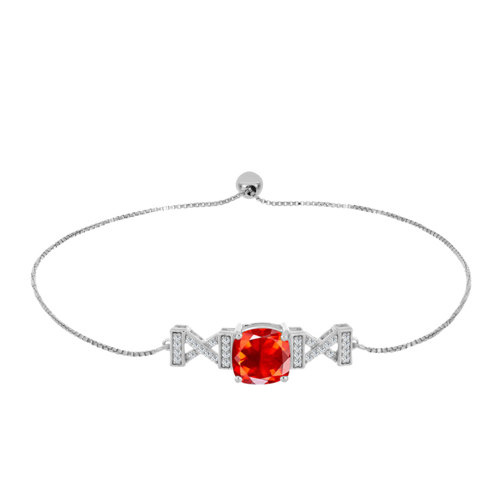 Silberarmband mit äthiopischem rotem Opal aus Lega Dembi und weißem Topas 1 