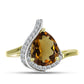 Goldplattierter Silberring mit Cognac-Quarz und weißem Topas