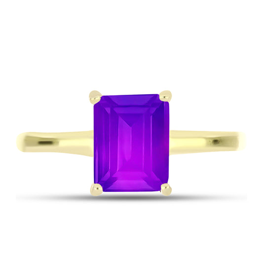 Goldplattierter Silberring mit lila Achat