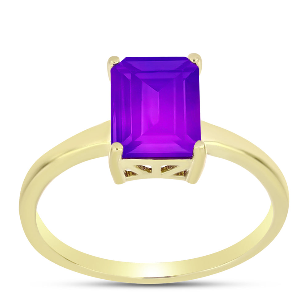 Goldplattierter Silberring mit lila Achat 3 