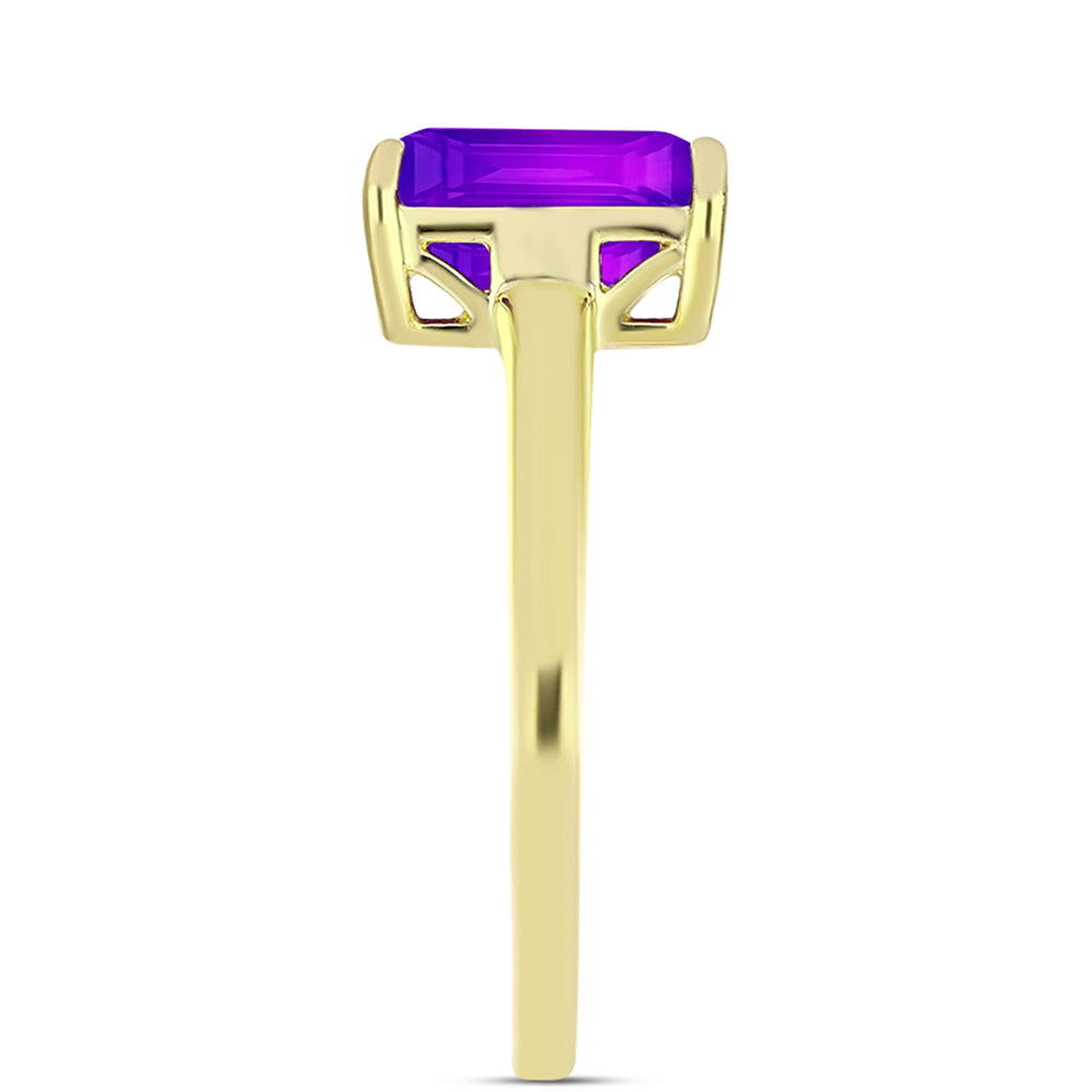 Goldplattierter Silberring mit lila Achat 4 