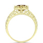 Goldplattierter Silberring mit Cognac-Quarz