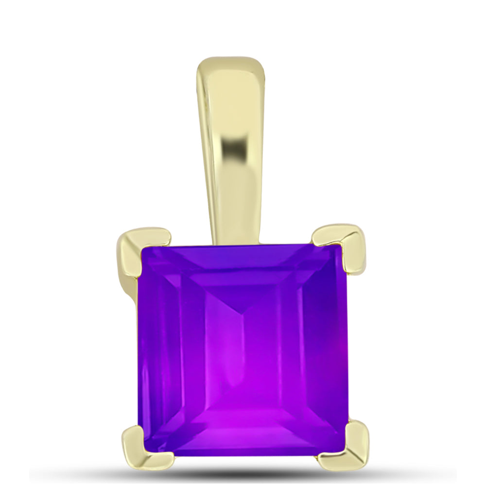 Goldplattierter Silberanhänger mit lila Achat 1 