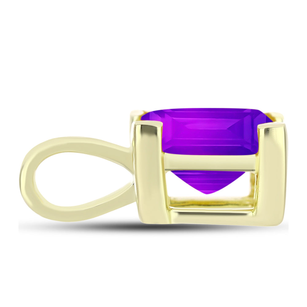 Goldplattierter Silberanhänger mit lila Achat 2 