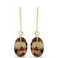 Goldplattierte Silberohrringe mit Cognac-Quarz