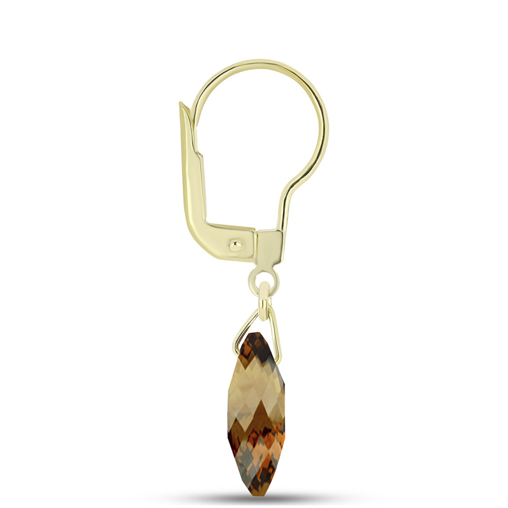 Goldplattierte Silberohrringe mit Cognac-Quarz 2 