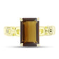 Goldplattierter Silberring mit Cognac-Quarz