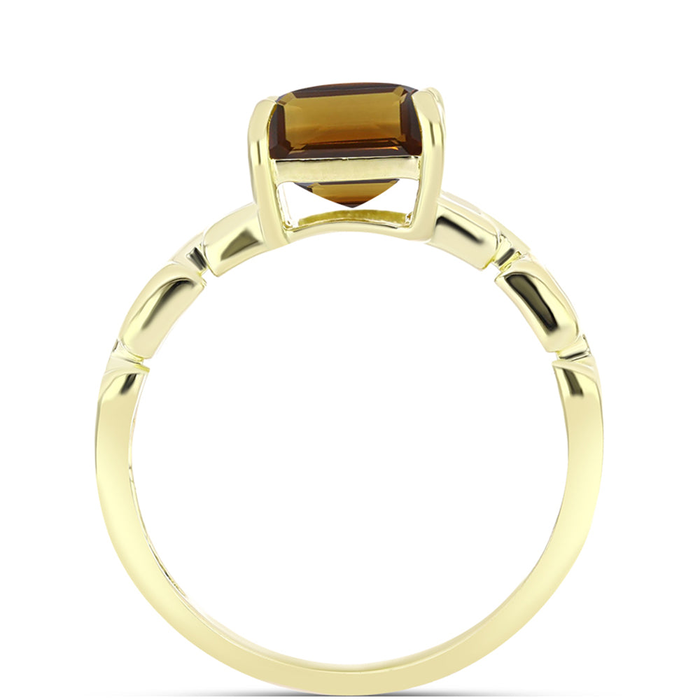 Goldplattierter Silberring mit Cognac-Quarz 2 