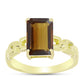 Goldplattierter Silberring mit Cognac-Quarz