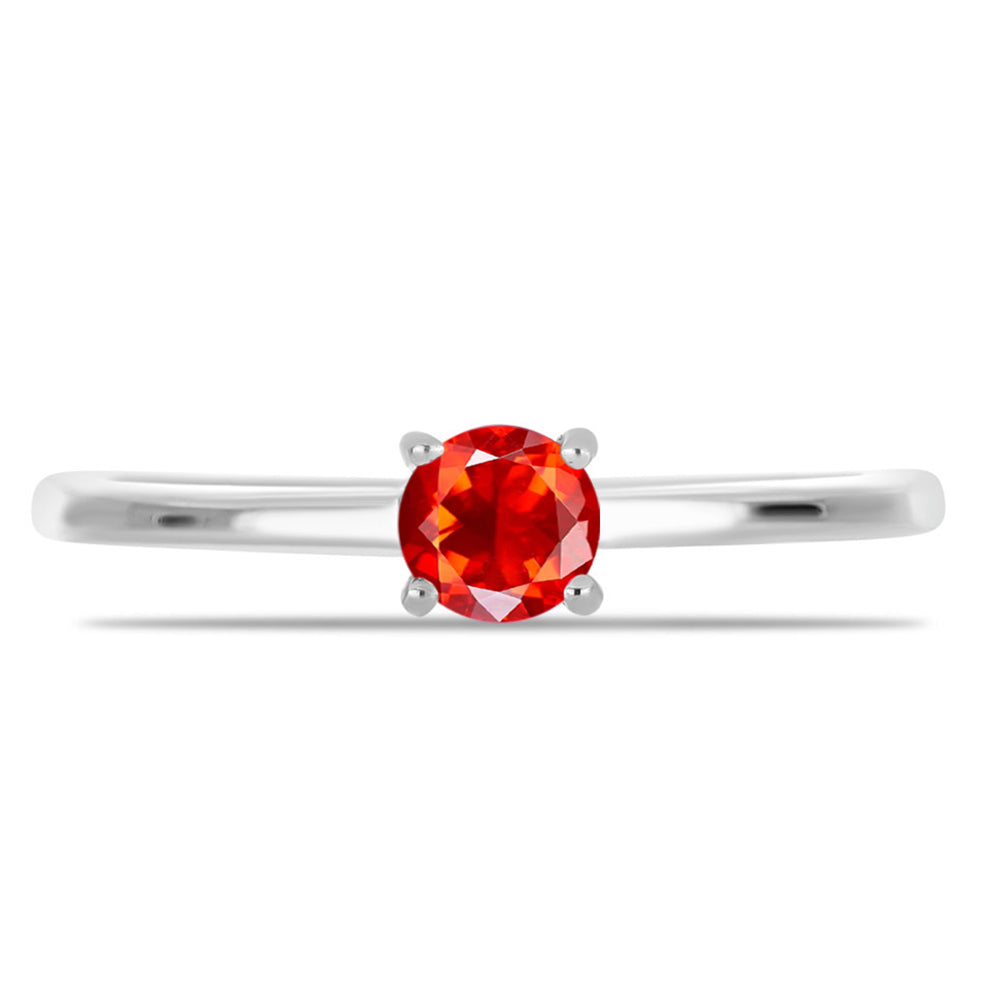 Silberring mit äthiopischem rotem Opal aus Lega Dembi