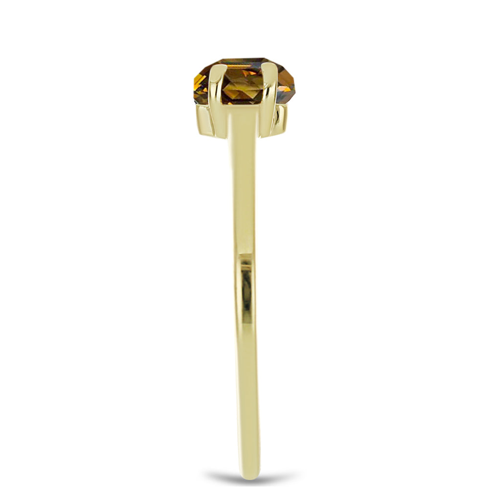 Goldplattierter Silberring mit Cognac-Quarz 4 