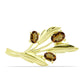 Goldplattierte Silberbrosche mit Cognac-Quarz