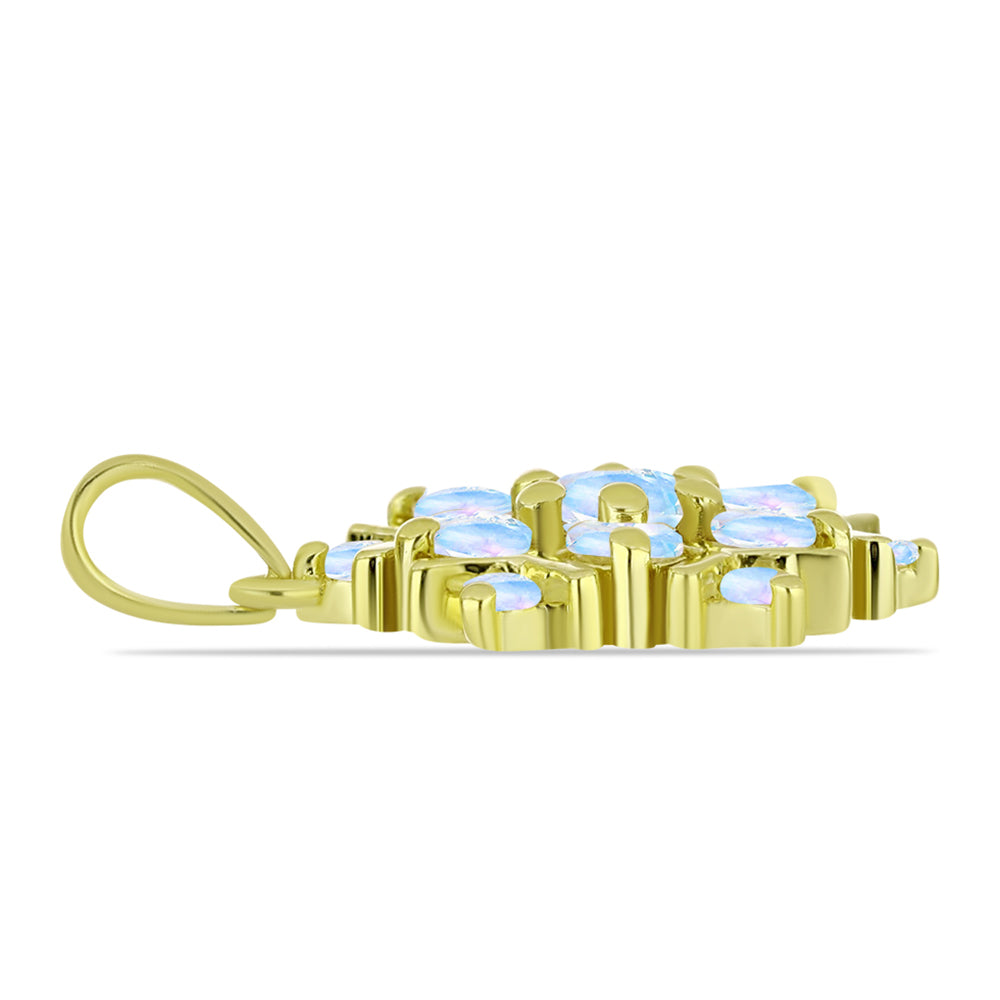 Goldplattierter Silberanhänger mit Regenbogenmondstein 2 