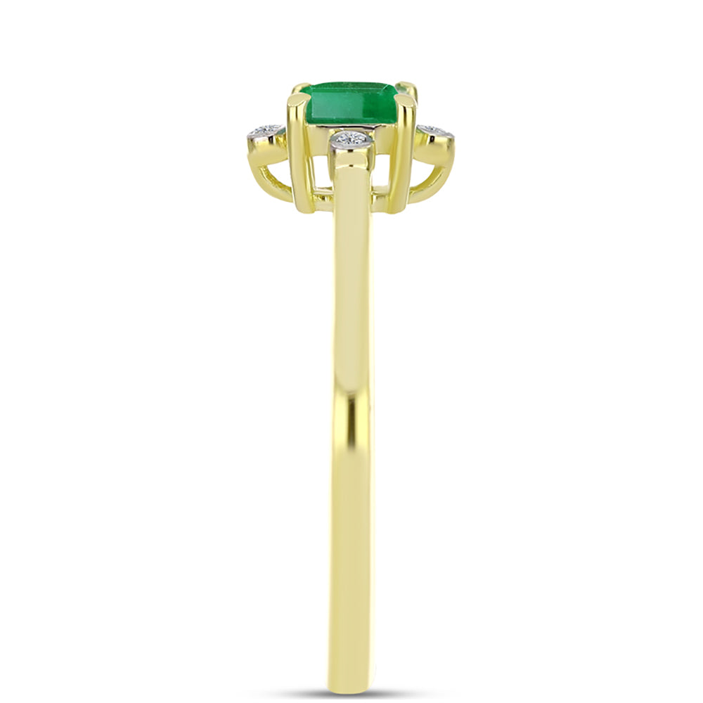 Goldplattierter Silberring mit brasilianischem Smaragd und weißem Topas 4 