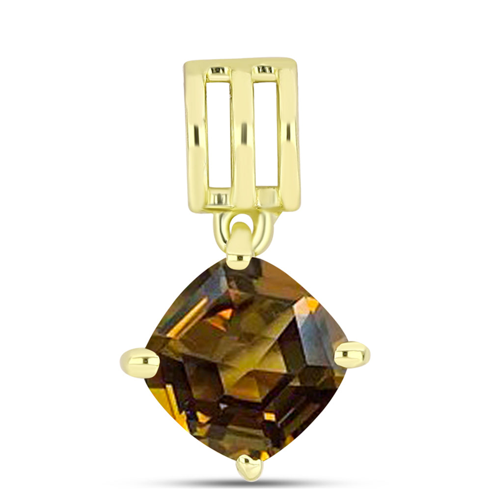 Goldplattierter Silberanhänger mit Cognac-Quarz 1 