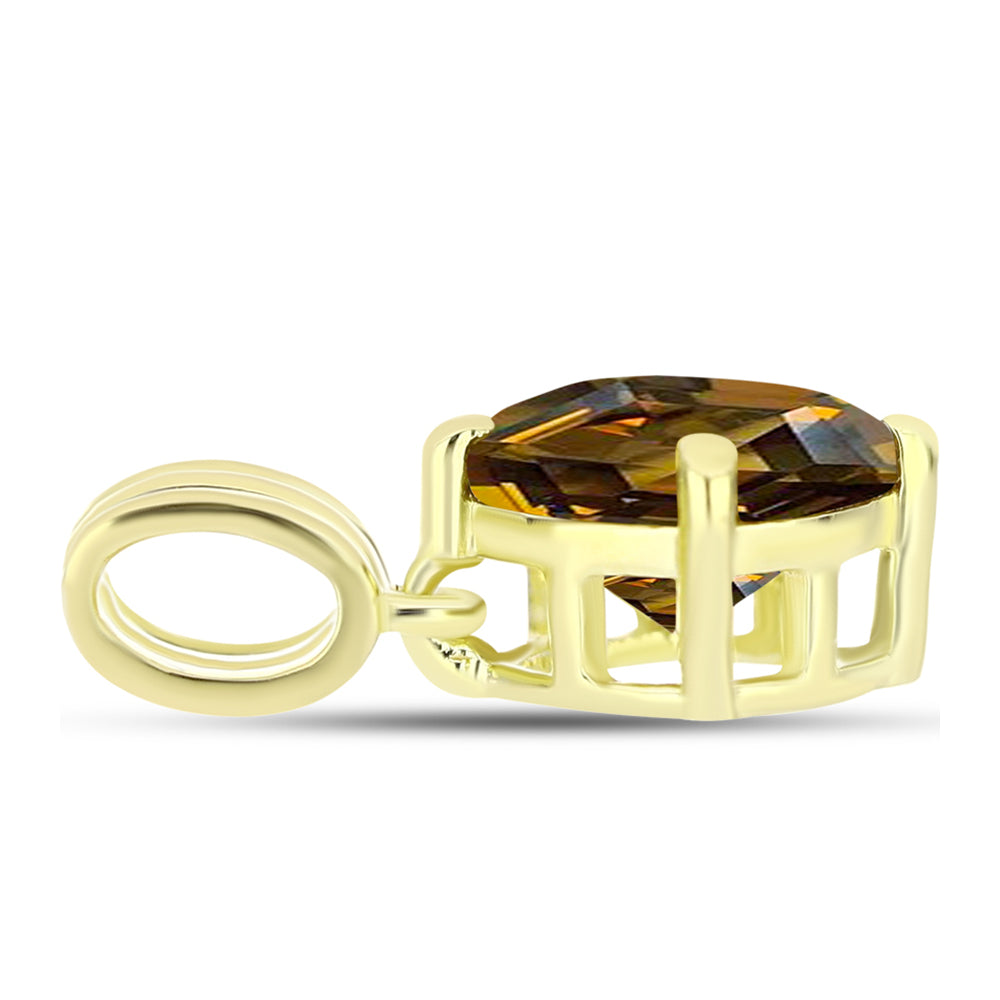 Goldplattierter Silberanhänger mit Cognac-Quarz 2 